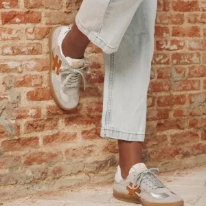 ANOTHER TREND - [A032M338 Tortola] Grey & Burnt Orange Suede Trainer