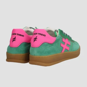 ANOTHER TREND - [VENTO]Green Metallic & Suede and Luminous Pink Trainer [Back Soon]