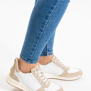 Ara - 24386 Beige and White Slip On Trainer