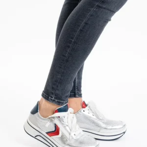 Ara - 12-27550 Silver & Navy Trainer [H Fit]