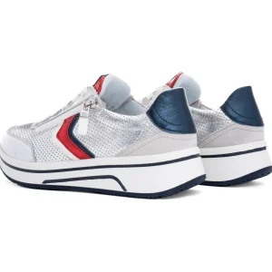 Ara - 12-27550 Silver & Navy Trainer [H Fit]
