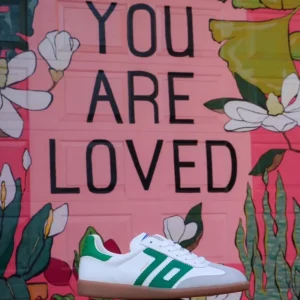 Back 70 - 2505-13 White & Green Trainer
