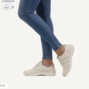 Caprice - 23717 Cream Trainer [ Wide Fit]