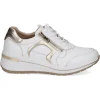 Caprice - 23300 White & Gold Leather Trainer H fitting