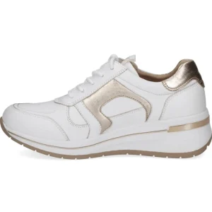 Caprice - 23300 White & Gold Leather Trainer H fitting