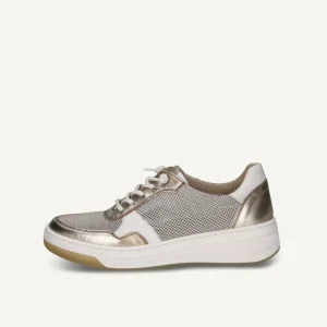 Caprice - 23504 White and Gold Trainer