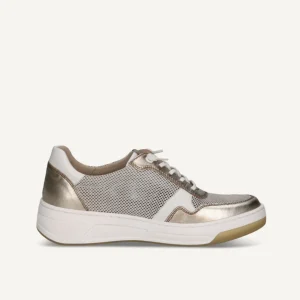 Caprice - 23504 White and Gold Trainer