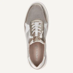 Caprice - 23504 White and Gold Trainer