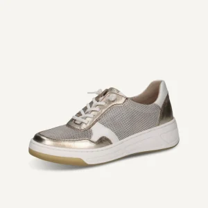 Caprice - 23504 White and Gold Trainer