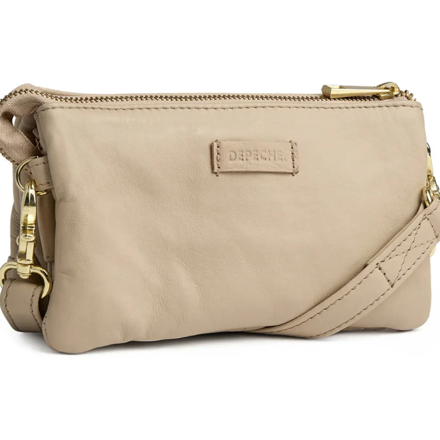 depeche___beige_leather_c_0.webp Depeche - 11998 Beige Leather Clutch Crossbody Bag