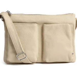 Depeche - 16200 Cream Leather Crossbody Bag