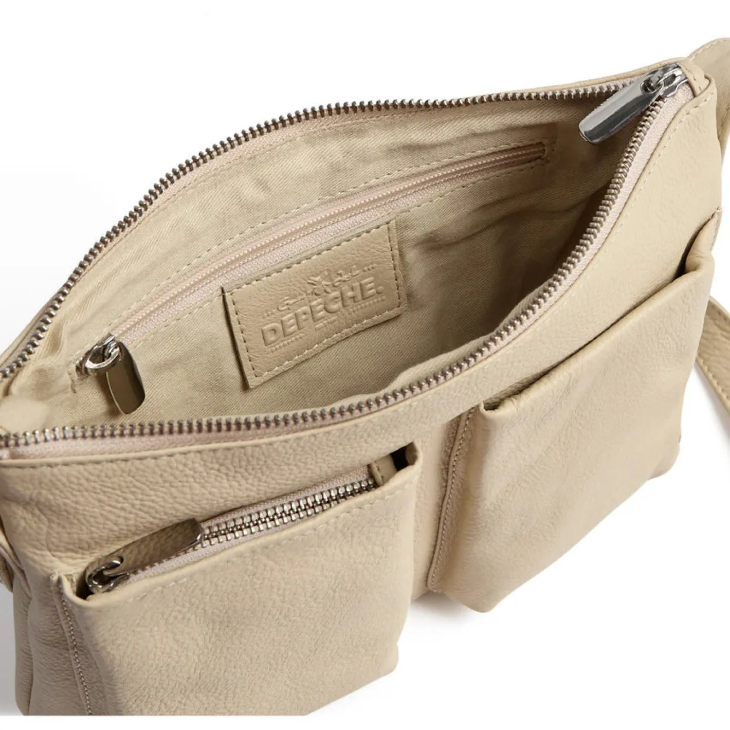 depeche___cream_leather_c_2.webp Depeche - 16200 Cream Leather Crossbody Bag