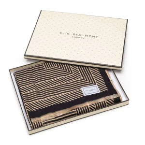 Elie Beaumont - Black and Sand Geometric Scarf