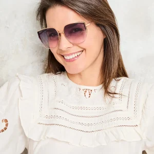 Elie Beaumont - EBS7025 Gold and Pink Sunglasses