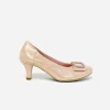 Le Babe - 3037 Dusky Pink Diamonte Kitten Heel*