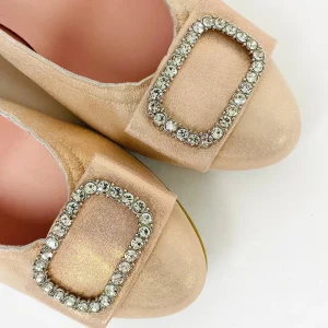 Le Babe - 3037 Dusky Pink Diamonte Kitten Heel*