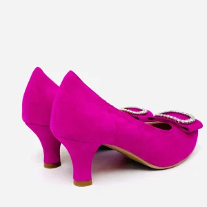 Le Babe - 3037 Fuschia Pink Diamonte kitten heel*