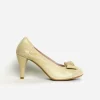 Le Babe - 1355 Gold Med Heel Court Shoe*