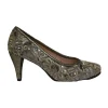 Le Babe - Grey & Gold High Heel Court shoe