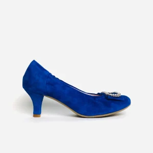 Le Babe - 3037S3 Blue Diamonte Kitten Heel Court*