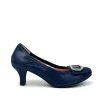 Le Babe - 3037S3 Navy Diamonte Kitten Heel Court*