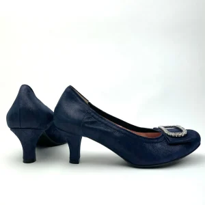 Le Babe - 3037S3 Navy Diamonte Kitten Heel Court*