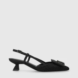 Lodi - DA5502 Black Rafia Slingback