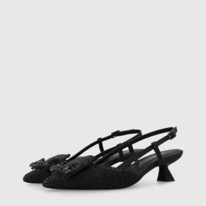 Lodi - DA5502 Black Rafia Slingback