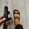 Lodi - HOL5515 Black & Leopard Slider