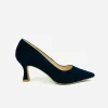 Lodi - Jona Navy Suede Court with a Kitten heel*