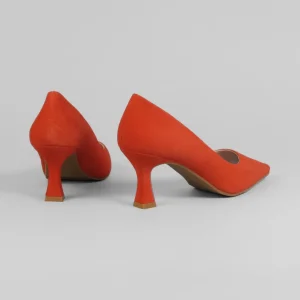 Lodi - Jona Orange Kitten Heel Court Shoe