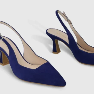 Lodi - Juco Blue Kitten Heel Slingback