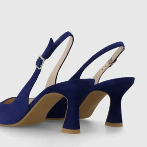Lodi - Juco Blue Kitten Heel Slingback
