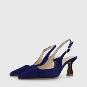 Lodi - Juco Blue Kitten Heel Slingback