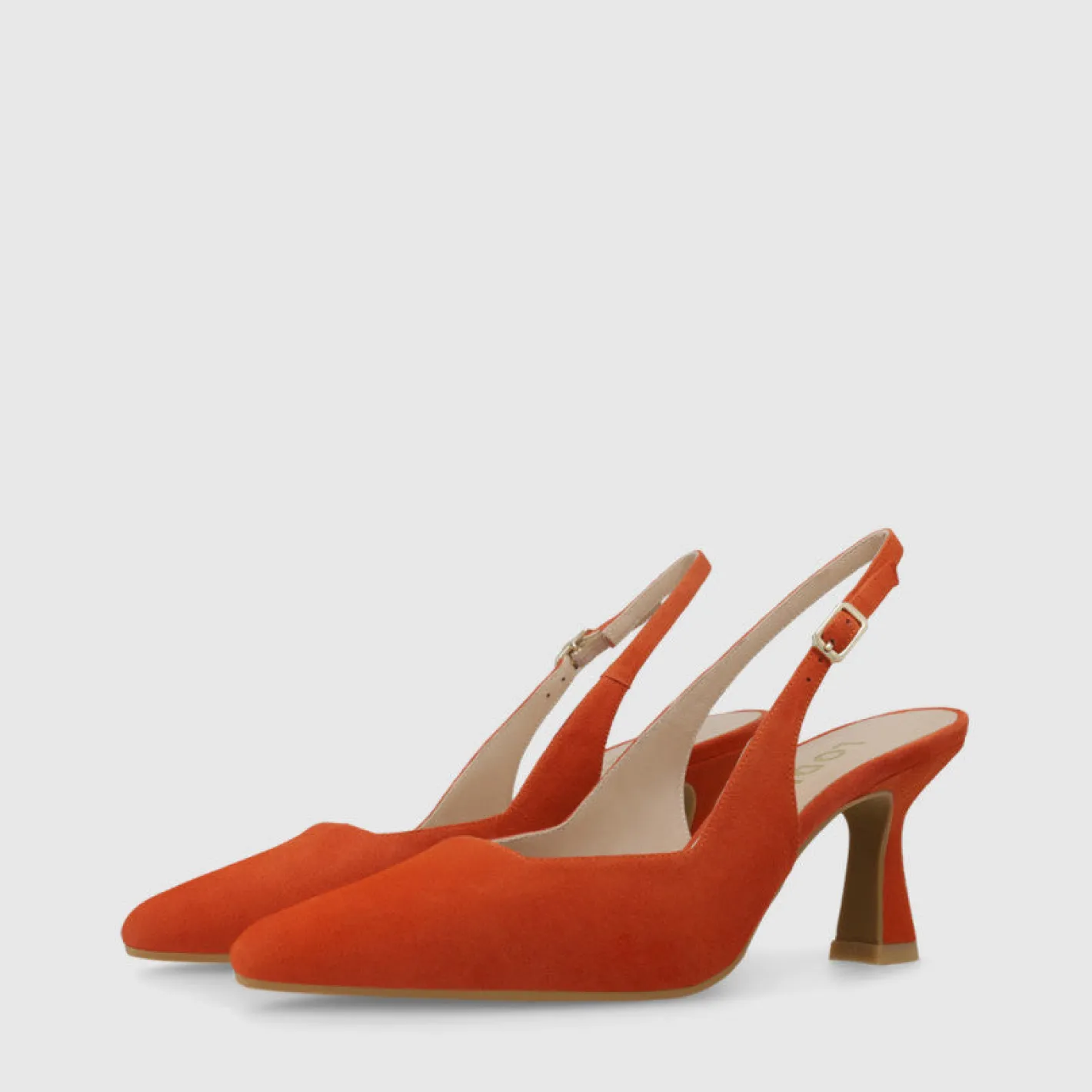 lodi__juco_orange_suede_k_1.webp Lodi - Juco Orange Suede Kitten Heel Sling Back
