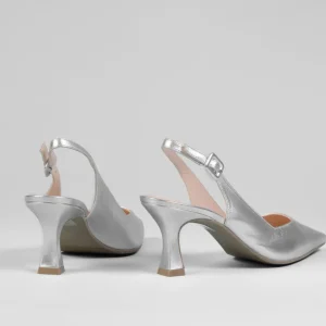 Lodi - Juco Silver Slingback with a kitten heel