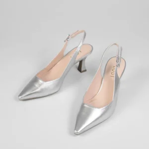 Lodi - Juco Silver Slingback with a kitten heel