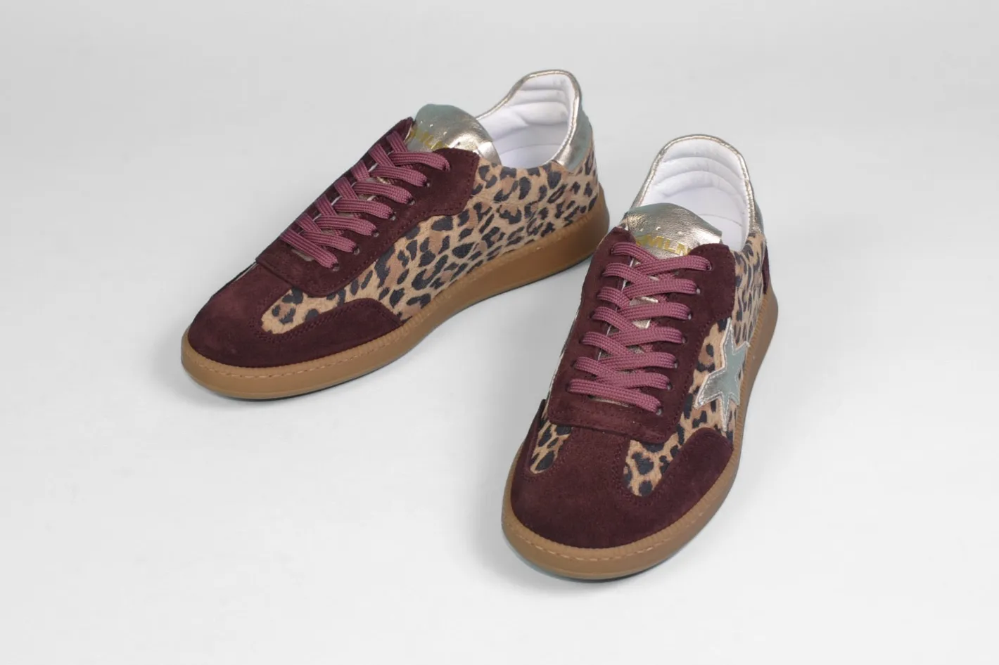 meline__r__burgundy_and_l_1.webp Meline - R 526 Burgundy and Leopard Trainers