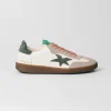 Méliné Meline - R 526 White and Green Retro Trainer