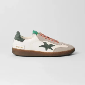 Méliné Meline - R 526 White and Green Retro Trainer