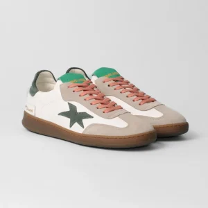 Méliné Meline - R 526 White and Green Retro Trainer