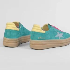 Méliné - 526 Z Green and Pink Retro Trainer