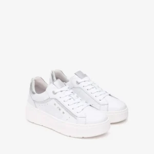 NeroGiardini - E513093D White Trainers with a Silver Trim