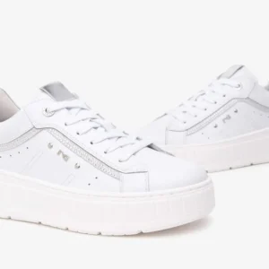NeroGiardini - E513093D White Trainers with a Silver Trim