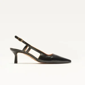 Odaje - Betty Black High Shine Leather Slingback