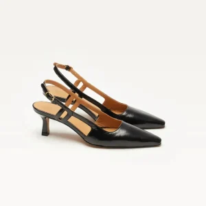 Odaje - Betty Black High Shine Leather Slingback