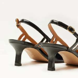 Odaje - Betty Black High Shine Leather Slingback