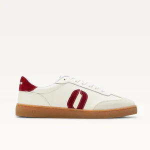 Odaje - Lucia White and Burgundy Retro Trainer