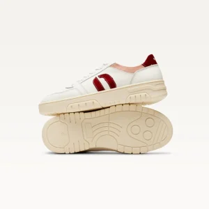 Odaje - Nora White and Burgundy Trainer