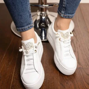 Paul Green - 5017 White Elastic Slip On Trainer*